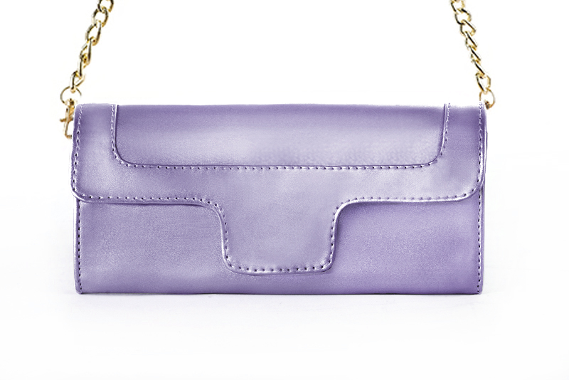 Women's lilac purple luxurious elegant clutch for ceremonies, weddings and evenings out. - Profile view